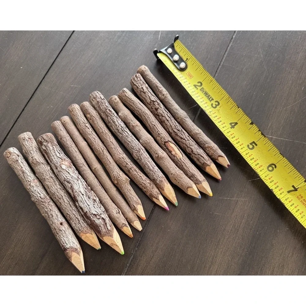 Branch Colored Pencils Set Of 8 - Natural Wood Art Class Drawing Coloring